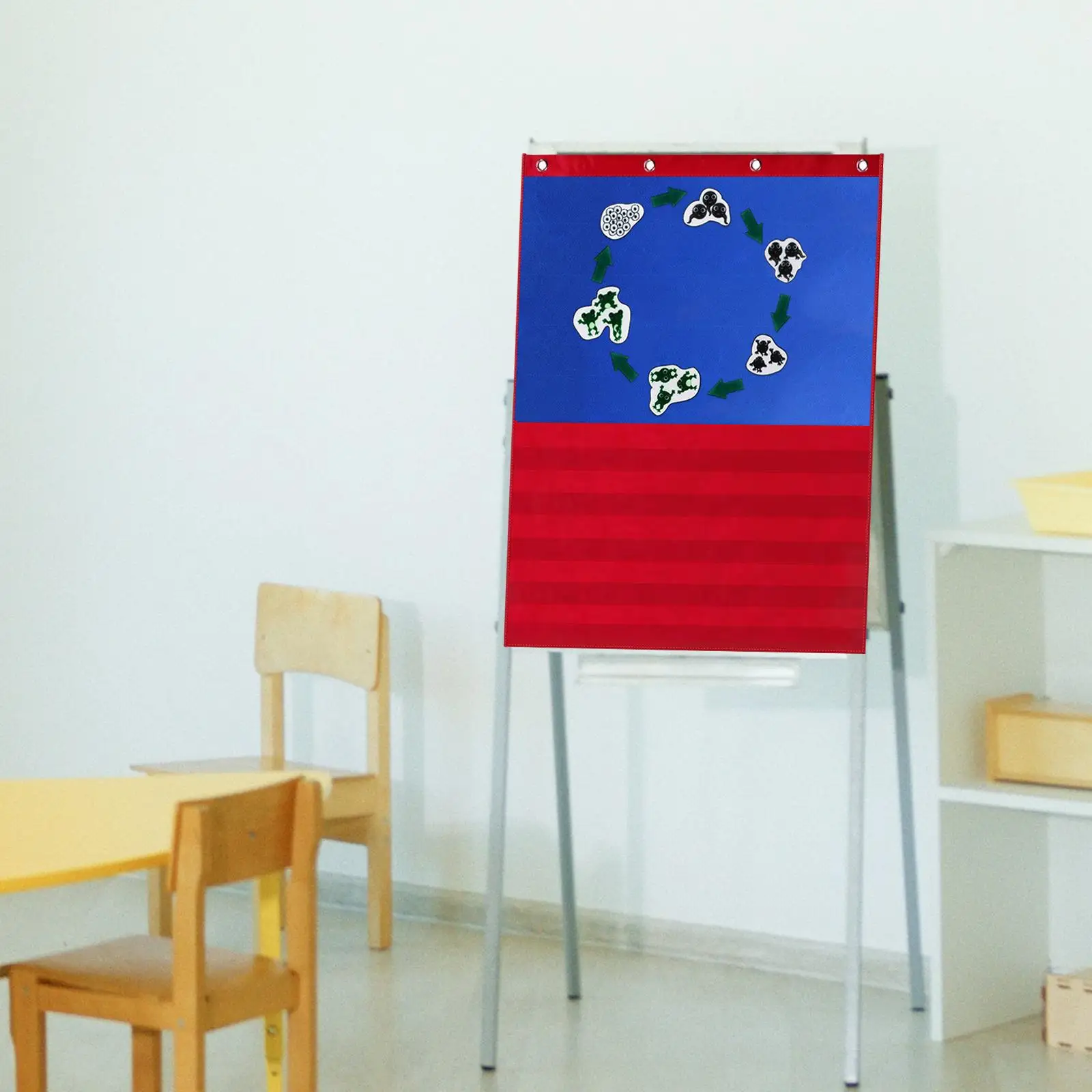 Pocket Chart for Kids Teaching Chart with Sentence Strips Felt Story Board Pocket for Kindergarden Preschool Classroom