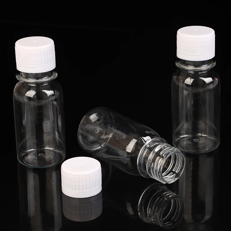 Refillable Bottles 5PCS 60ML Small Plastic Bottles Ginger Shot Bottles With Caps Mini Juice Reusable Liquid Bottle Container Leak Proof
