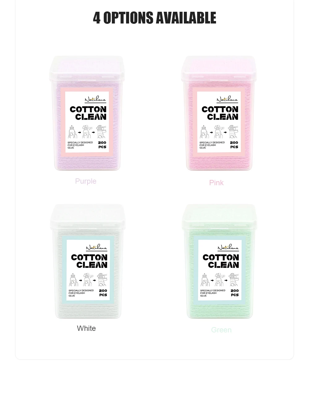 Description Picture 4 of itemNATUHANA200pcs Lint-Free Paper Cotton Wipes Eyelash Glue Remover the mouth of the glue bottle prevent clogging glue Cleaner Pads