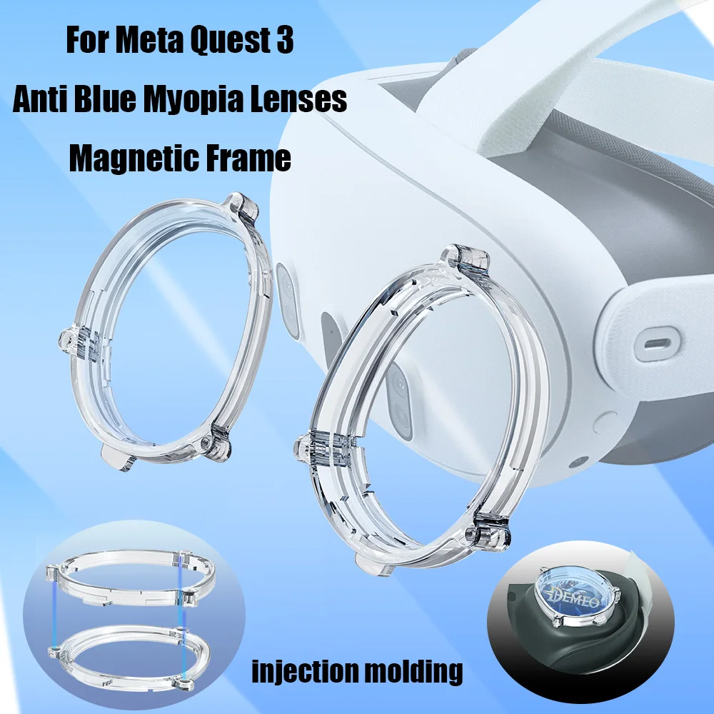 

For Quest 3 Lenses Myopia Anti Blue Light Magnetic Eyeglass Frames Quick Release for Meta Quest 3 VR Accessories