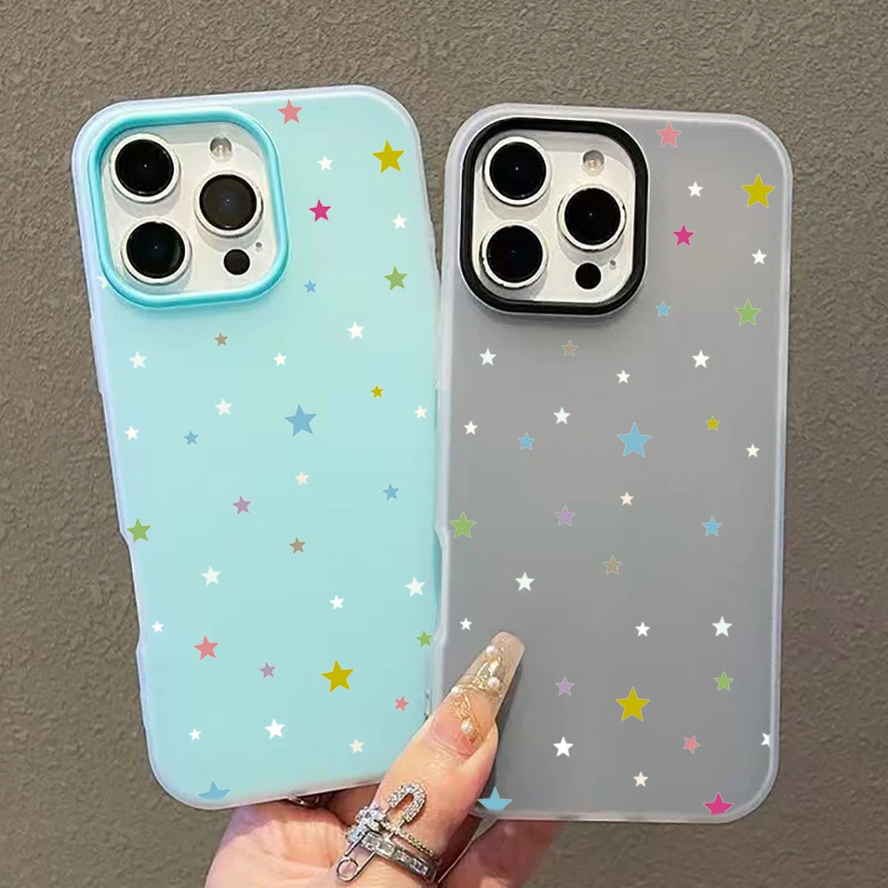 Luxury Candy Color Cute Star Phone Case Cover
