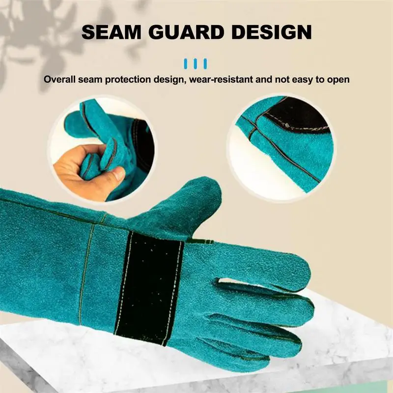 Pet Protective Gloves High Quality Pet Gloves Cowhide Leather Anti-grasping Anti Bite Protective Glove SnakeLizard Cat Dog Gardening Work Train Gloves