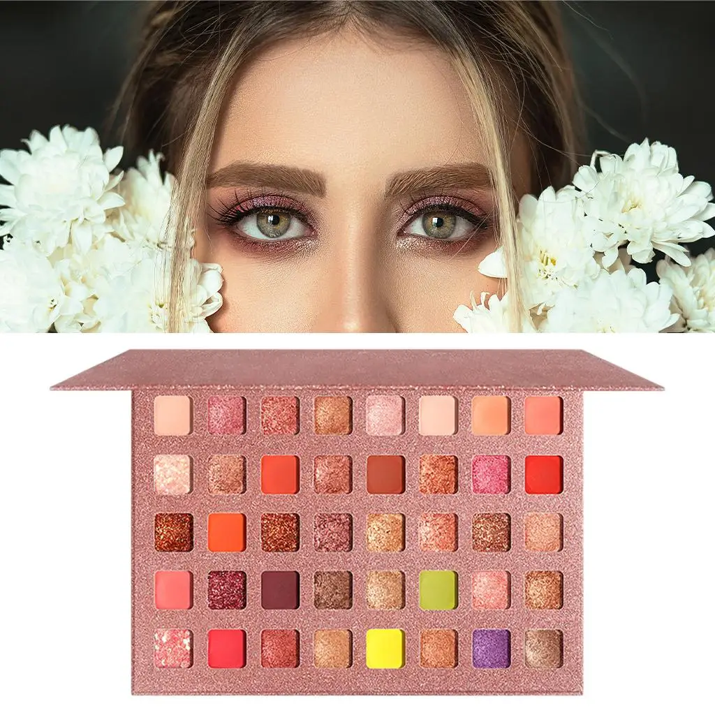 40 Colors Eyeshadow Foldable Case Colorful Smooth Blended Festival Gift Vibrant Colors Matte Shimmer Glitter Women
