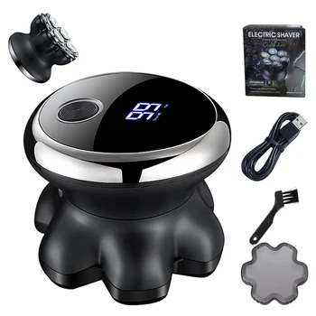 Rasoi per la testa per uomini calvi Rasoio 7D USB ricaricabile Cordless Tagliacapelli Wet/Dry Display a LED Rasoio rotante Tagliacapelli 1