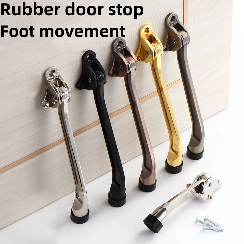 Door stopper 1Pcs Kick Down Door Stop Foot-Operated Lever Non-Slip Rubber Home Hardware