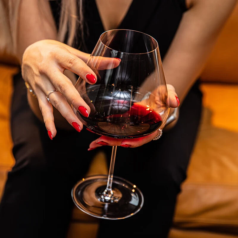 Handmade Crystal Burgundy Goblet 4