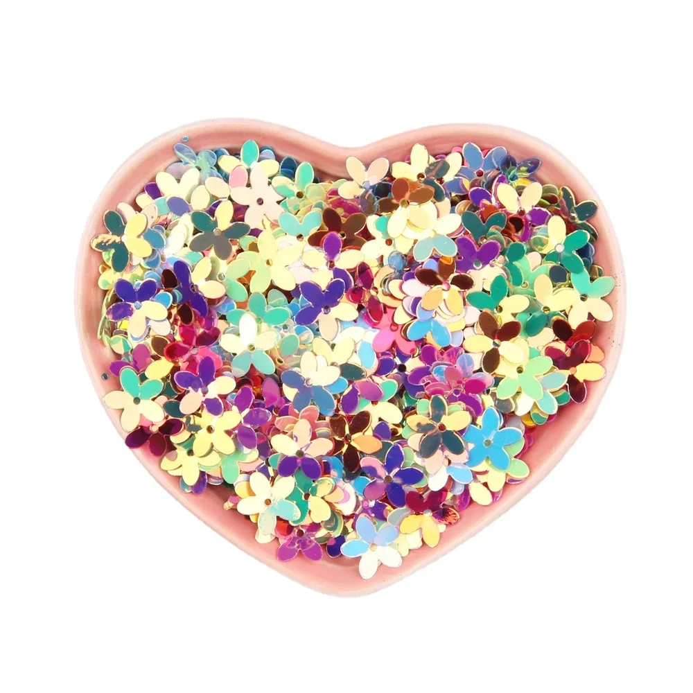10mm Five-finger Flower Sequins Paillettes Sewing Wedding Craft Women Garments Accessories 10g