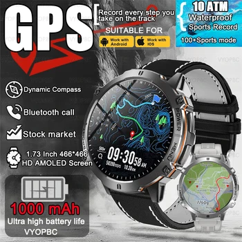 2025 NUOVO Per HUAWEI Outdoor Militare GPS Smartwatch Uomini 1.73 "Schermo HD Bussola 1000MAH Frequenza Cardiaca BT Chiamata 10M Orologio Impermeabile