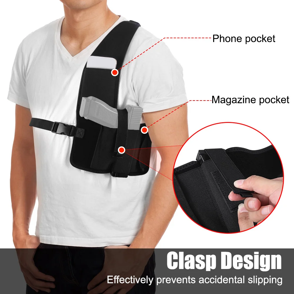 Shoulder Holster for Concealed Carry Hidden Underarm Gun Holster Concealed Chest Holster Anti-theft Phone Bag Hunting Outdoor 3
