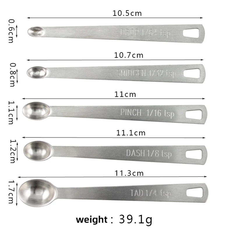 Stainless Steel Measuring Spoons Mini Spoons Home Kitchen Baking Cooking Seasoning 5 Pieces kitchen measuring spoons measuring spoon set measuring cup and spoon set