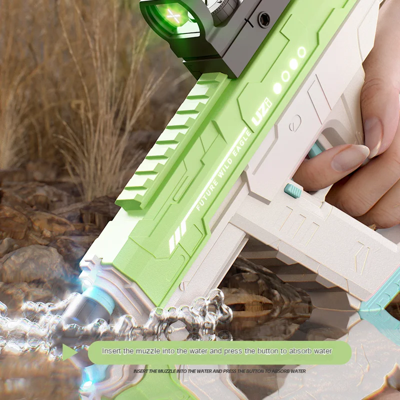 Fullyautomatic Electric Water Gun Shoot Toys UZI Three Function Dual Mode Automatic water A Water Gun With A Scope And Stock 5