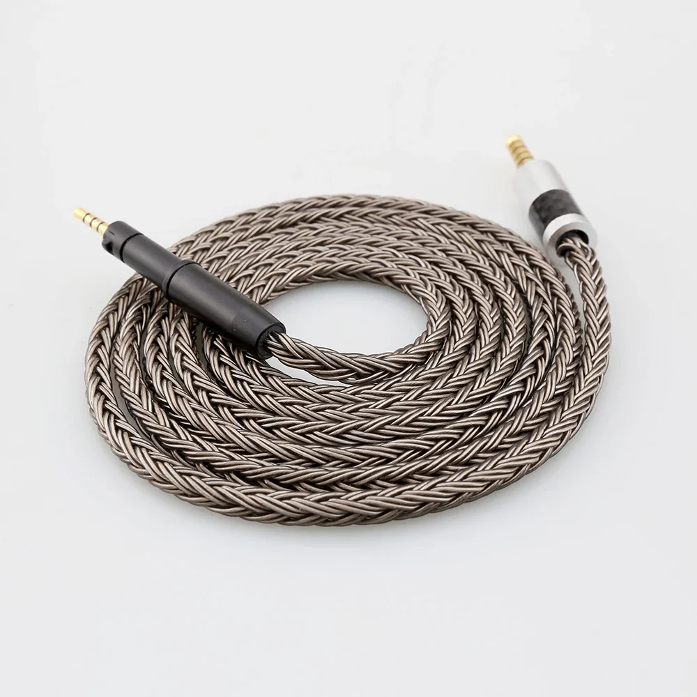 HIFI 2.5/3.5/4.4/6.35mm XLR 16 Core Grey Silver Plated Earphone Cable For Sennheiser HD599 HD569 HD 560S HD559 hd560s