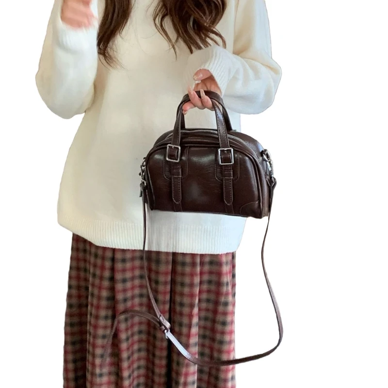 Leather Shouder Bag Handbag Leather Crosbody Bag E74B