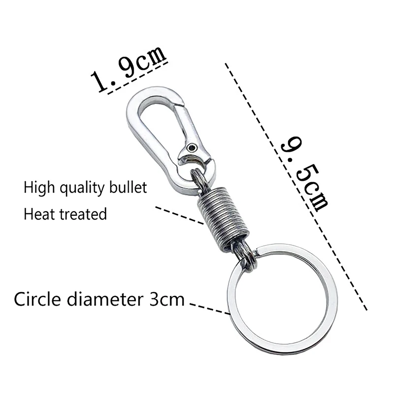 

Spring Keychain Climbing Hook Black Clasp Car Keychain Simple Strong Carabiner Shape Keychain Accessories Metal Vintage Key Chai