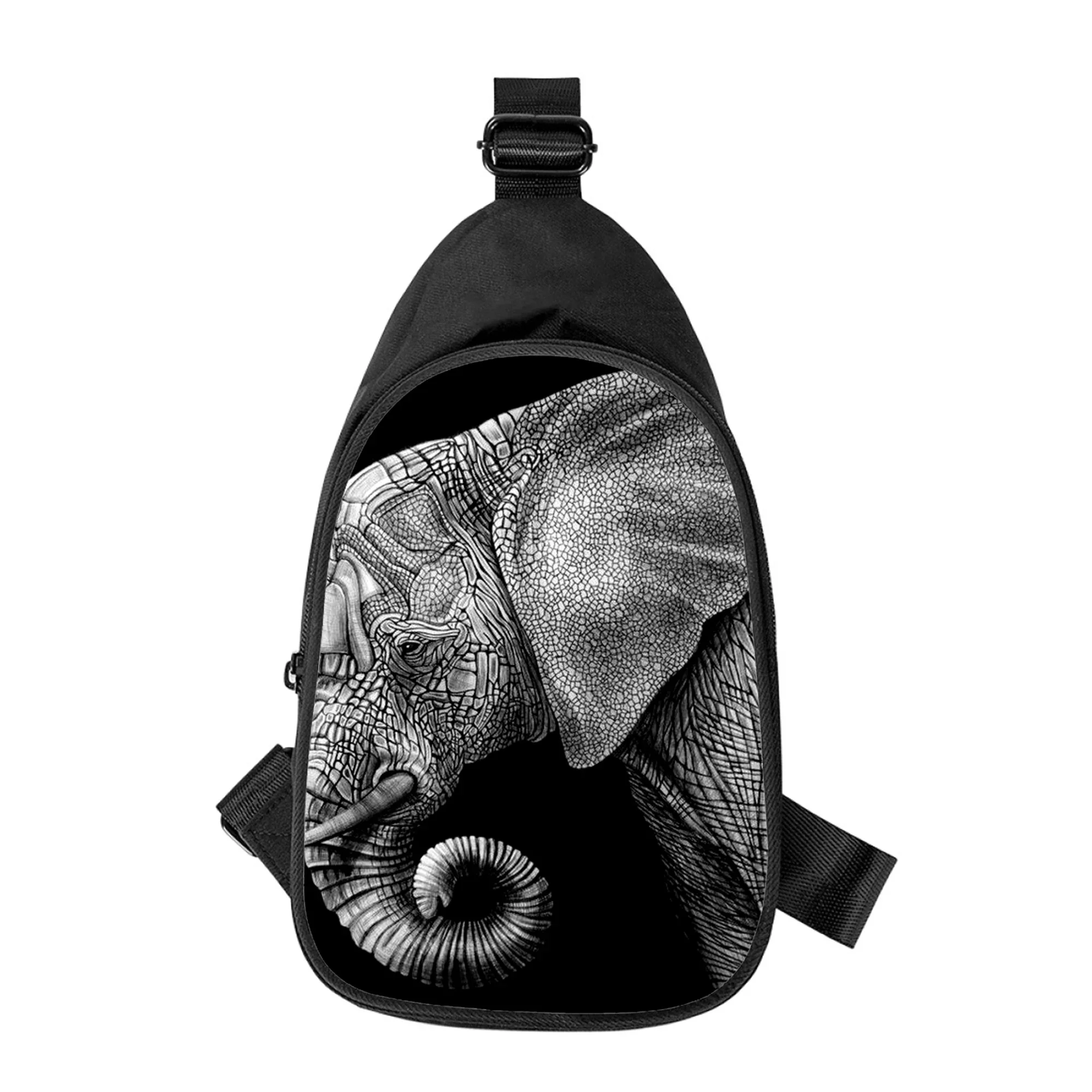 ndian Animal Elephant art Print New Men Cross Chest Bag Diagonally Women Shoulder Bag Husband School Waist Pack Male chest pack
