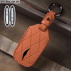 Premium Leather Car Key Bag Cover Case (Orange1)