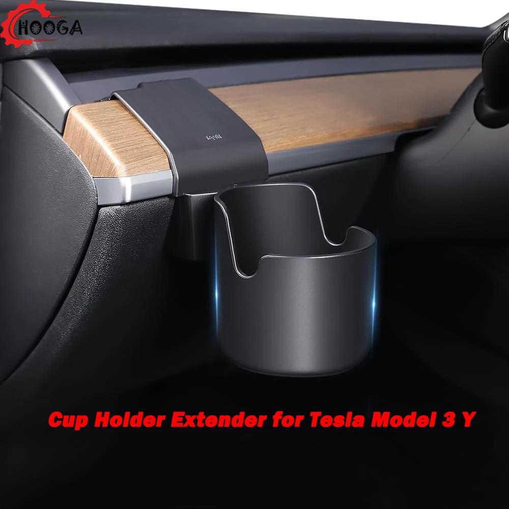 

Cup Holder Extender for Tesla Model Y Model 3 Expander Drink Holder on Dashboard Phone Mount 2 in 1 Center Console