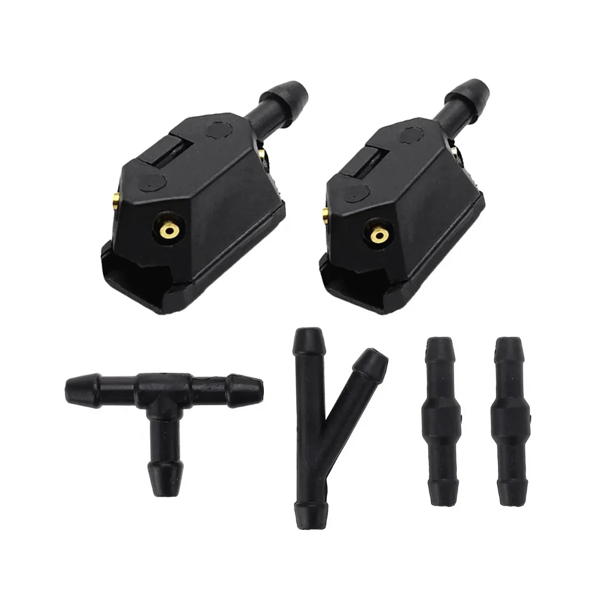 

7Pcs/Set Front Windscreen Wiper Arm Washer Nozzle Jet 4 Way Check Valve 2M Tube Pipe Hose T Y Connector Straight