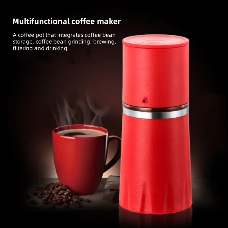 Portable Hand-brewed Coffee Machine Ground Coffee Cup Integrated Bean Hand-twisted Rotating Portable Ground Cup