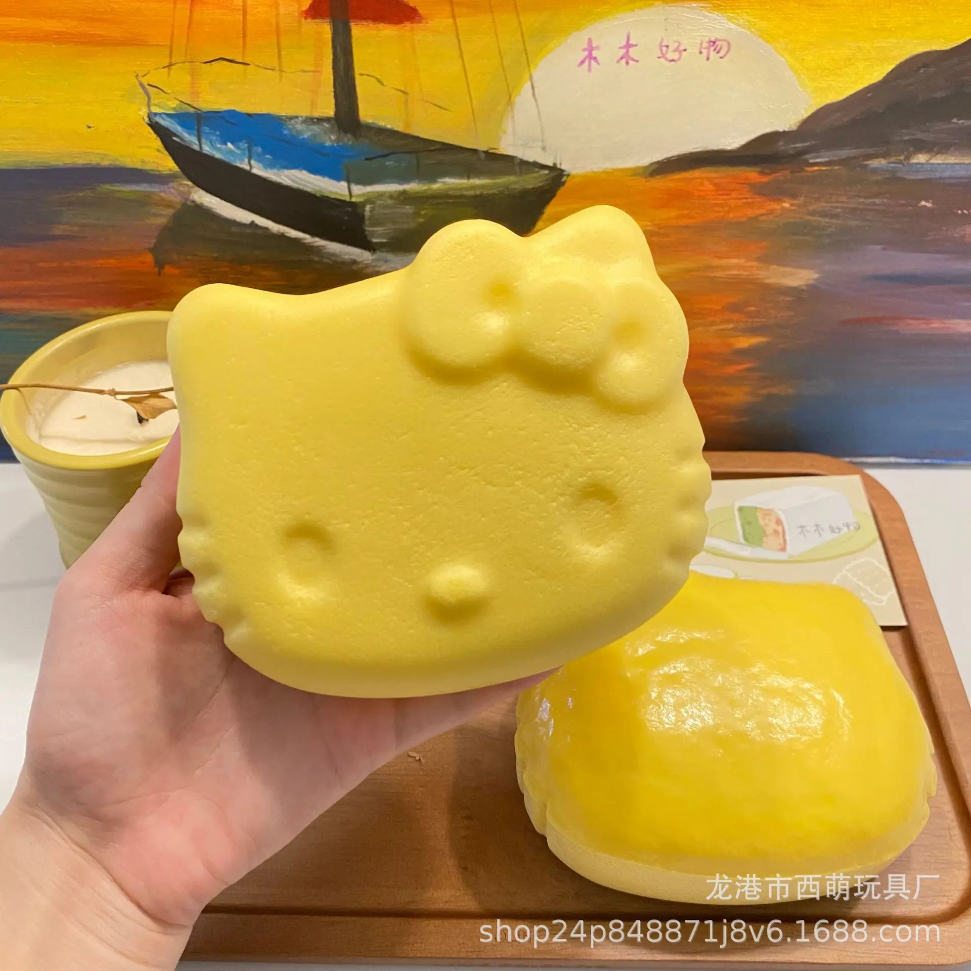 New Hello Kitty Kawaii Sanrio Cartoon Simulation Biscuit Pinch Toy Rebound Cute Kitchen Anime Simulazione Dessert Cartoon Girl To