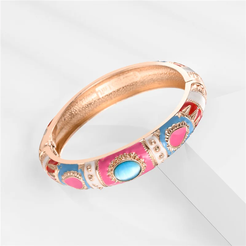 Enamel Bracelet For Women Bangle On Hand Hawaiian India Cloisonne African Jewelry Women's Hand Bracelets Bohemian Designer Gifts - 3