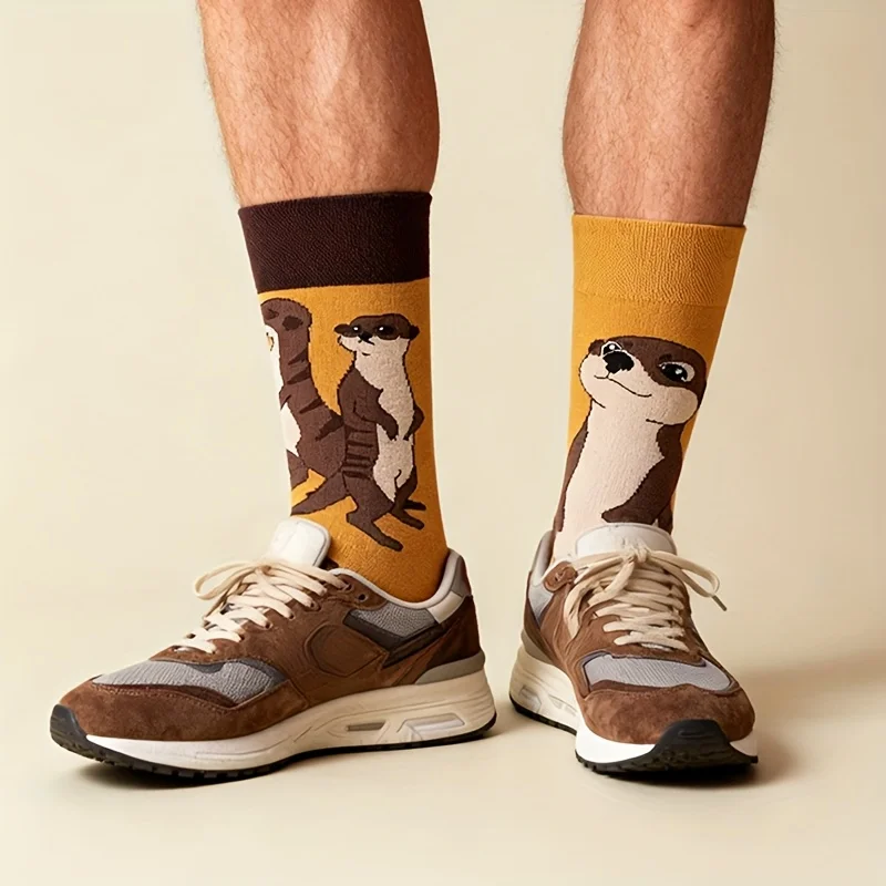 Otter-Themed Unisex Mid-Calf Comfy Socks