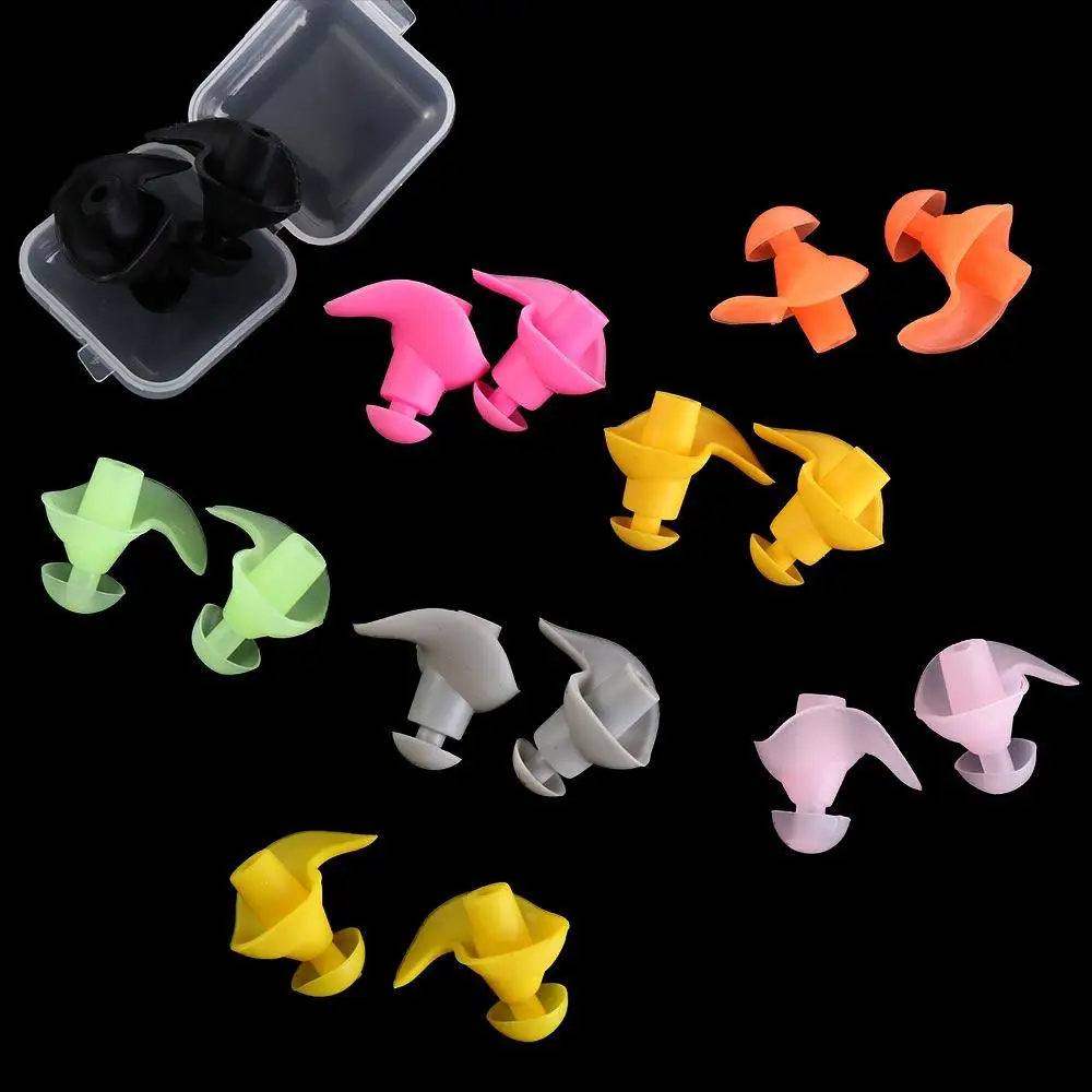 

1 Pair Earplugs Silicone Swimming Waterproof Ear Plugs Diving Surf Water Sport Swim Anti Noise Earplugs Swimming Accessories