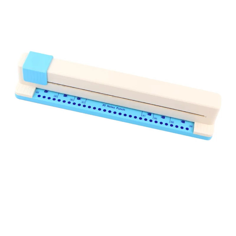 30 Holes Puncher Sliding A4 Paper Punch Portable Manual Holes Punch Aid Heavy Duty Hole Puncher For Scrapbooks Paper paper punch hole punching tools circle hole punch book binding supplies