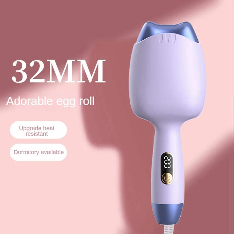 

Electric Automatic Hair Curler 32Mm Egg Curling Iron Water Ripple Styling Tools Lazy Man With Hair Curler EU Plug