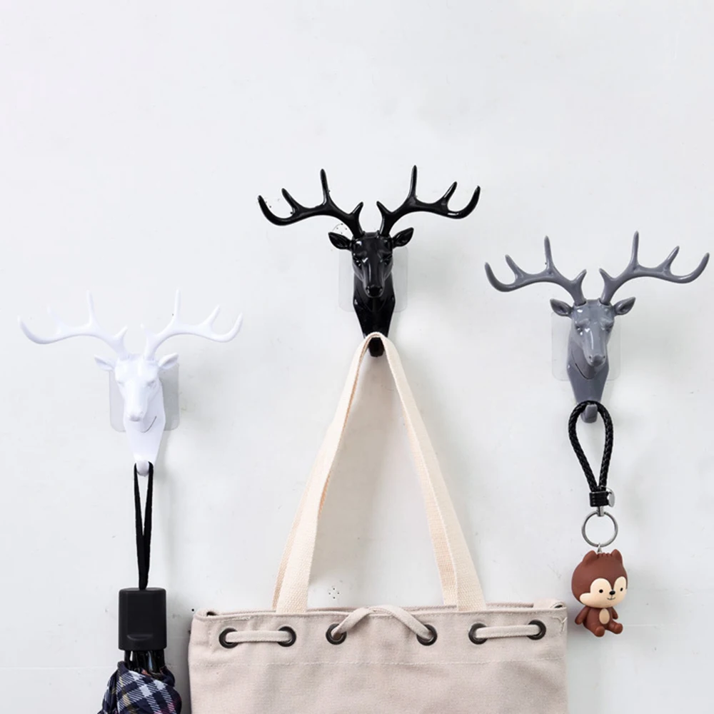 Wall Hanging Hook Animal Modeling Hooks Creative Vintage Wall Hanging Hook Hanging Clothes Hat Scarf Key Deer Horns Hanger Rack Walls Decoration