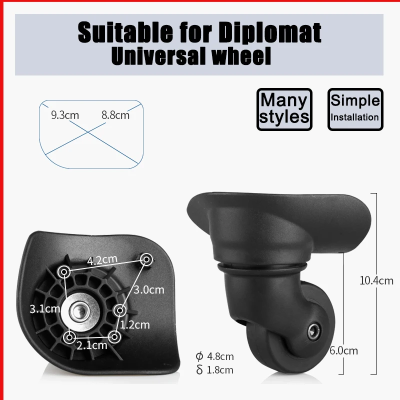 Suitable for Diplomat Luggage Accessories Replacement Luggage Carrier Wheels Fabric Accessories Replacement Pulleys