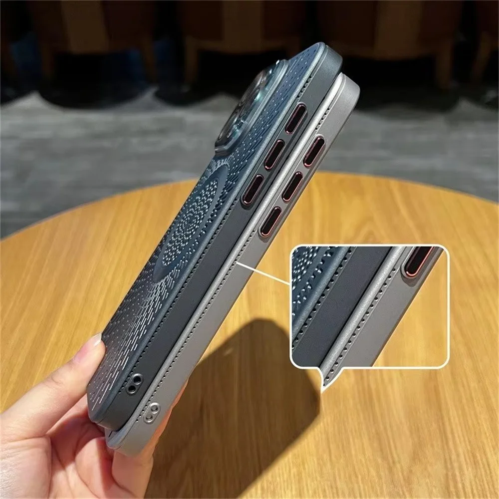 Ultra Slim Heat-Resistant Breathable Phone Case with Magnetic Wireless Charging Cover