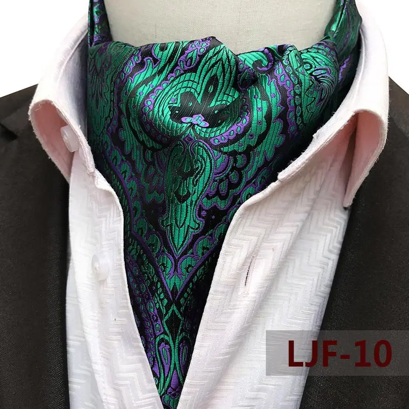 Herren Ascot Krawatte Paisley Blumen Krawatten für Männer Polyester Jacquard gewebte Krawatte für Hochzeit Business Party Zubehör – Detail 12