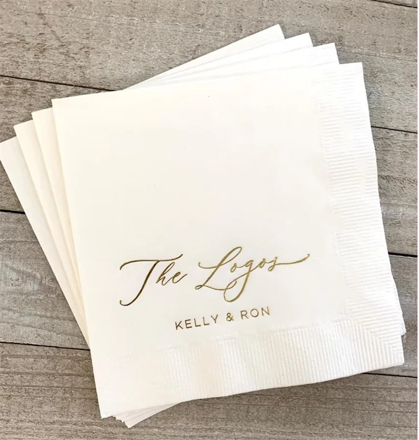 

50PCS Personalized Napkins Wedding Napkins Custom Modern Font Monogram Rehearsal Dinner Beverage Cocktail Luncheon Dinner Guest