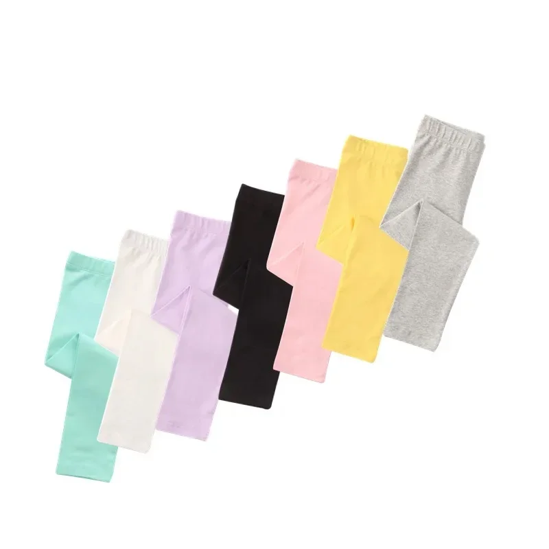 Girls Cotton Leggings 2 3 4 5 6 7 Years Girl's Trousers White Black Little Girls Pants Skinny Kids Children Leggings