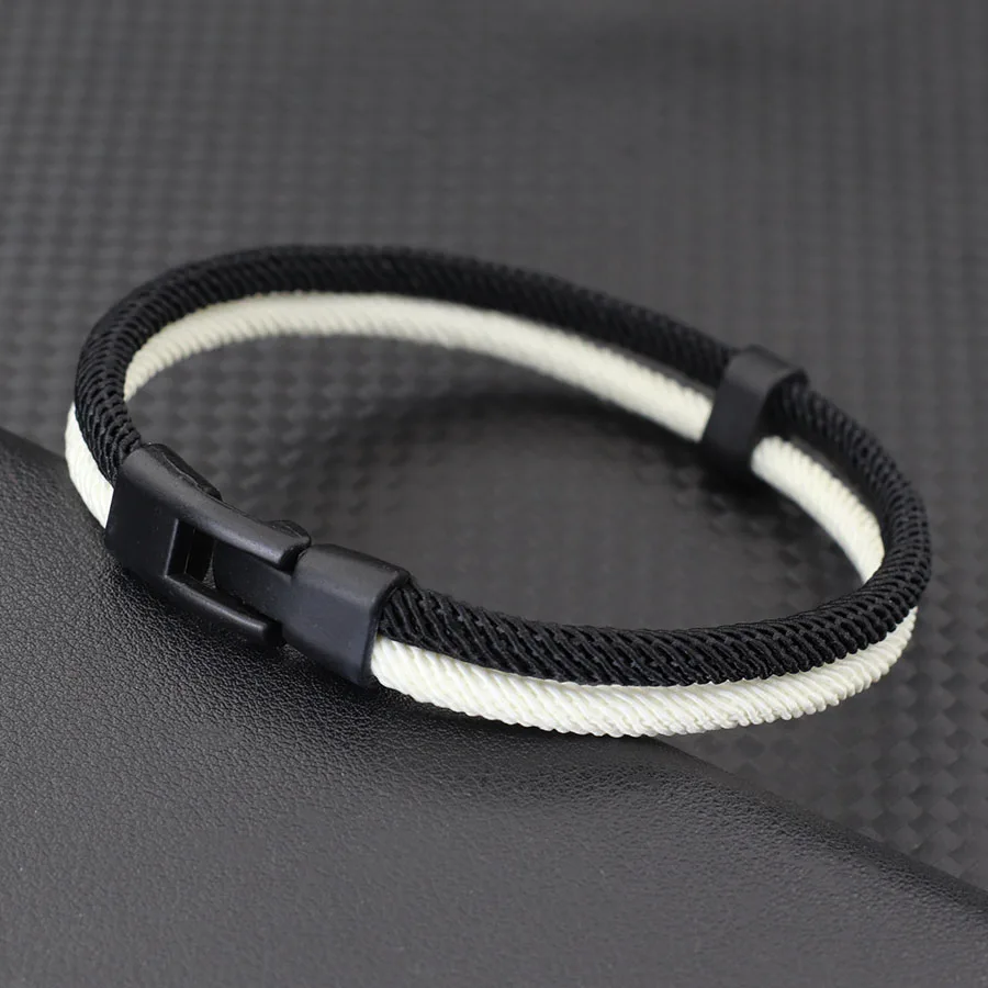 Men Bicolor Milan Rope Bracelet Dark Blue Yellow