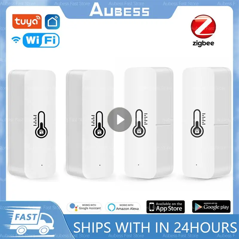

Tuya WIFI Zigbee Temperature And Humidity Sensor Indoor Hygrometer Controller Smart Home APP Monitoring For Alexa Google Home