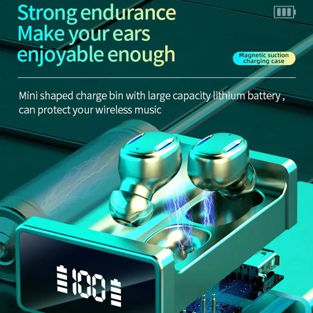 A22 Wireless Earphone Noise Canceling Calling Headphone With Power Real-Time Display Charging Case For Cell Phone Gaming Laptop