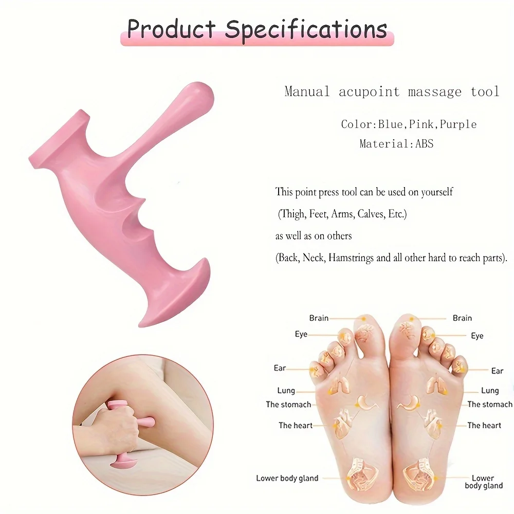 2PCS/Set Foot Finger Pressure Massager Press Trigger Point Massager Full Body Foot Back Manual Tool Deep Relaxed Relieve Fatigue