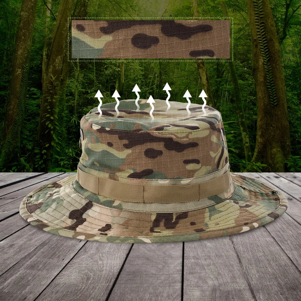 Camouflage Hat Tactical Boonie Hat Tactical Hat Men Women Outdoor Sports