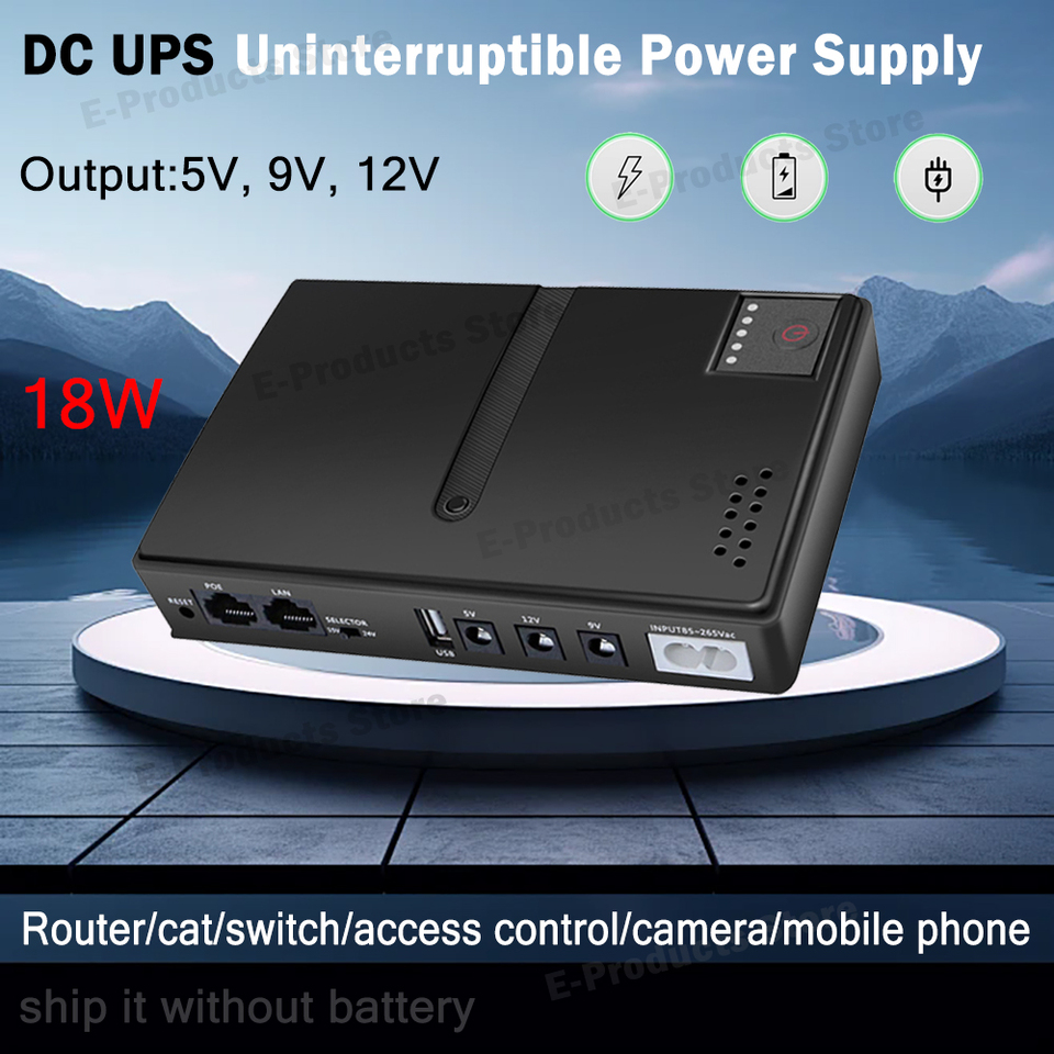 DC Uninterruptible Power Supply 5V 9V 12V Mini Portable UPS Router Optical Network Monitor Access Control Camera Power Backup