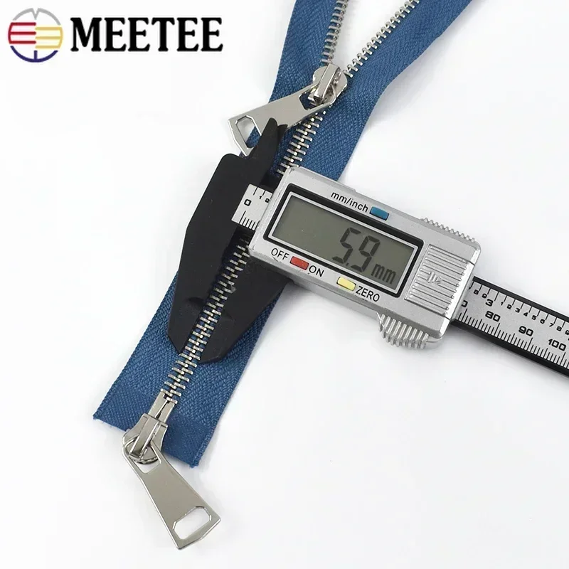 Premium Metal Double-Slider Open-End Zippers for Jackets - Auto Lock Closure, Multiple Lengths Available