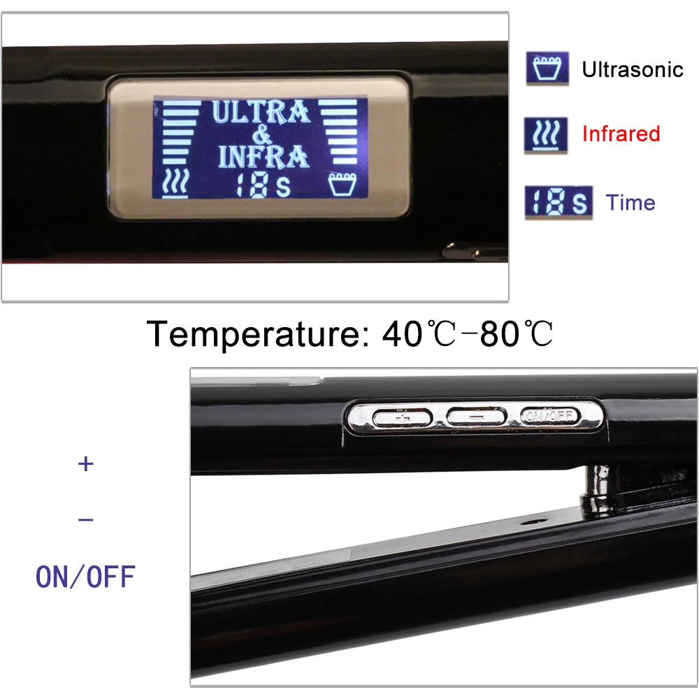 Hair Straightener Infrared and Ultrasonic Profession Cold Hair Care Iron Treatment for Frizzy Dry Recovers Damage Flat Irons 6