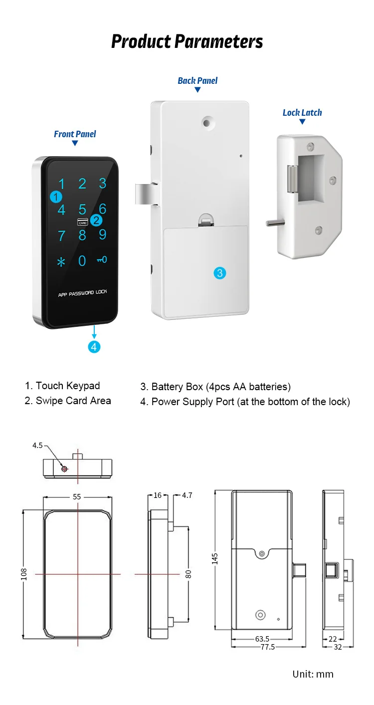 Digital electronic lock Smart lock intelligent ttlock App RFID Password code Loc