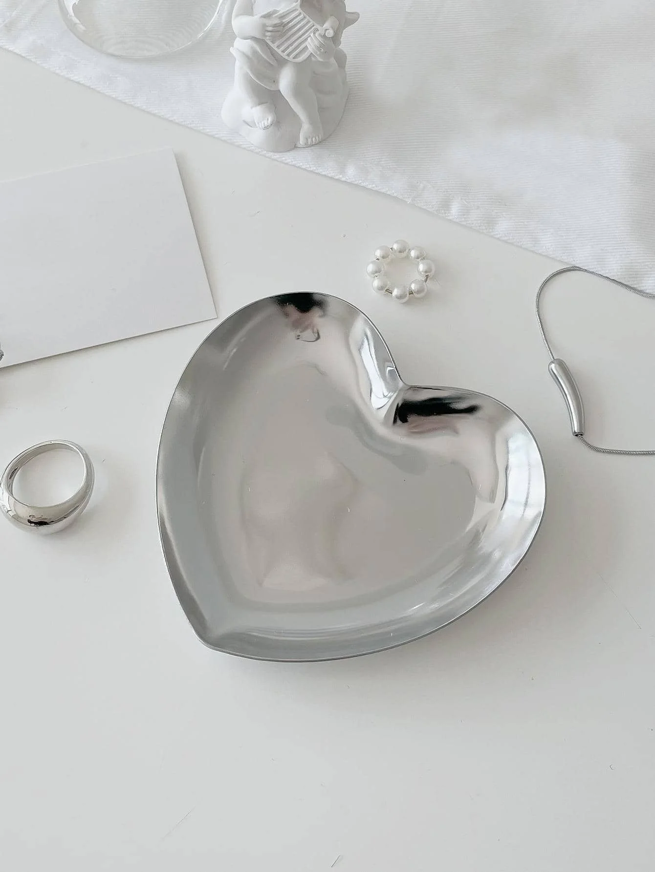 Silbernes Aufbewahrungstablett für Kosmetikschmuck aus Edelstahl – Detail 3