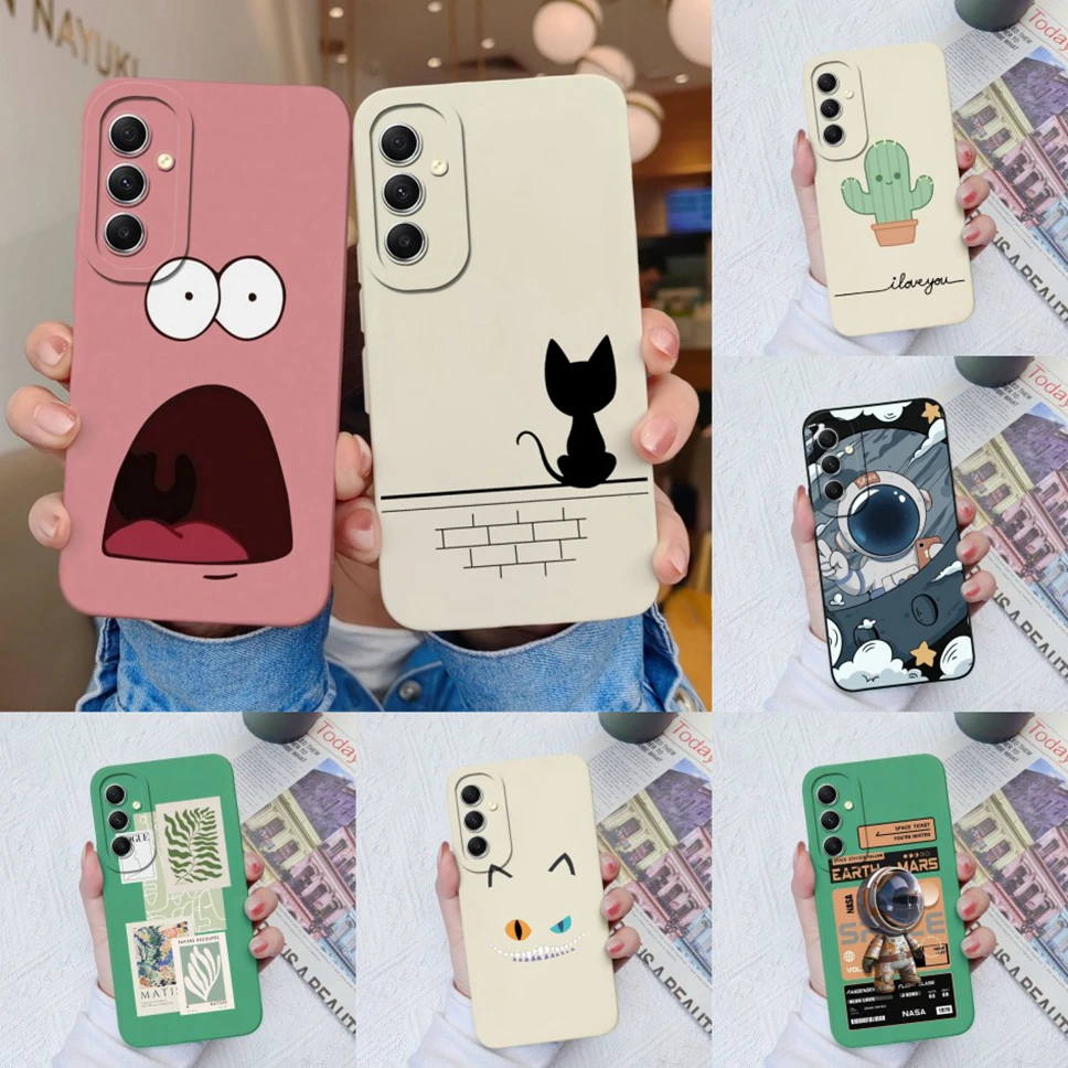 Per Samsung Galaxy A33 A34 5G Custodie Cute Cactus Square Cover In Silicone Liquido Per Samsung Galaxya33 A 34 5G Fundas Bumper