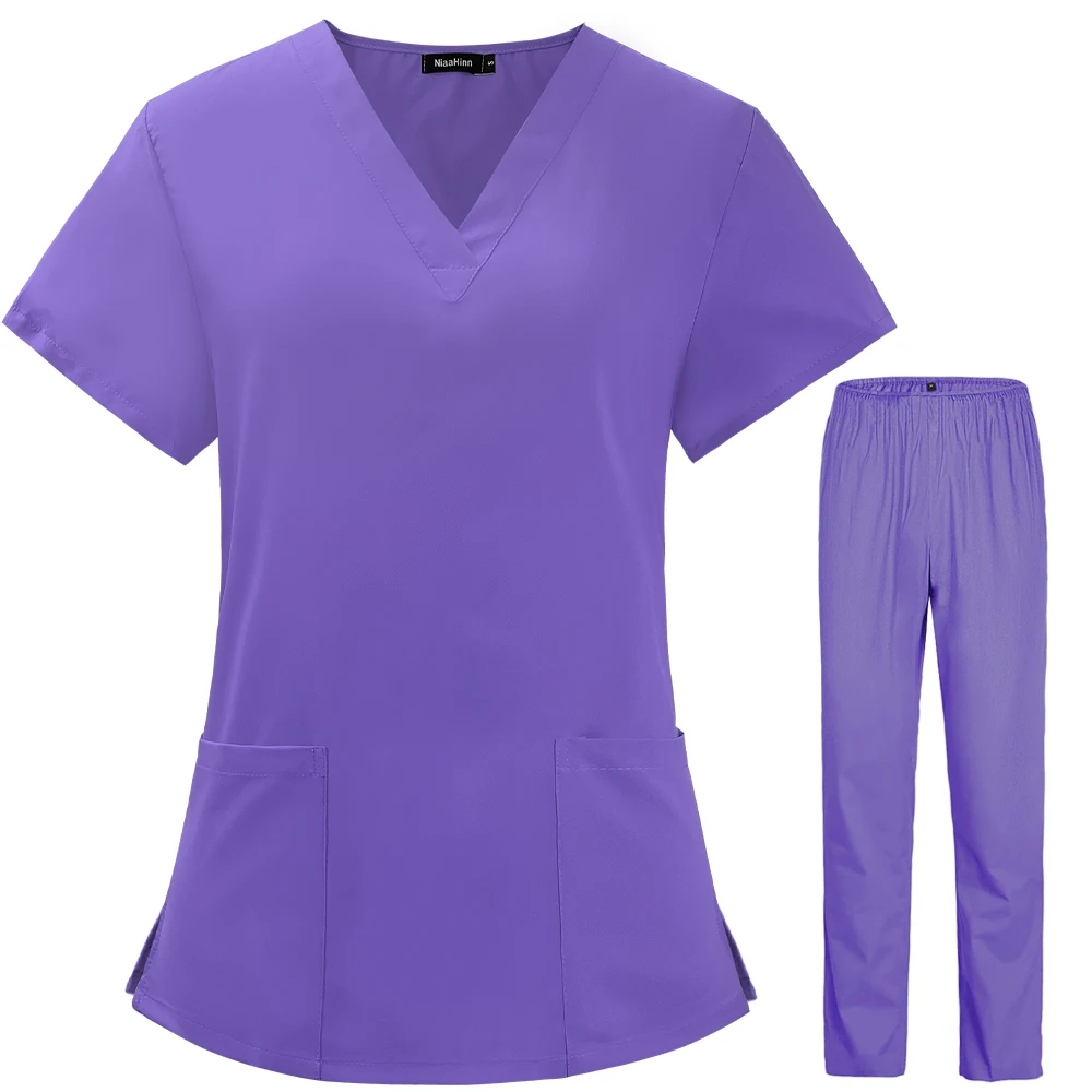 Beauty Salon Clothes Scrubs Tops Pants Spa Uniforms Unisex V-Neck Work Clothes Pet Grooming Institutions