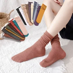 Women Girls Summer Thin Loose Socks Velvet Soft Breathable Long Socks Solid Color Black White Khaki Beige Harajuku High Socks