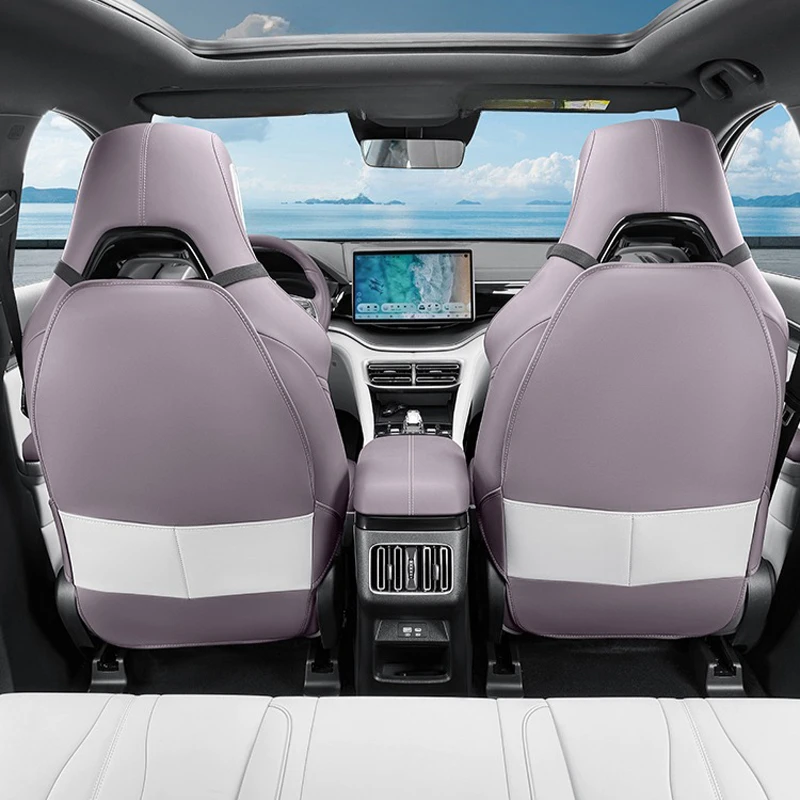 BYD Song Plus 2020-2025 카시트 백 안티 킥 패드 (오거나이저 포켓 가죽 시트 백 프로텍터 커버 방수 매트 포함)