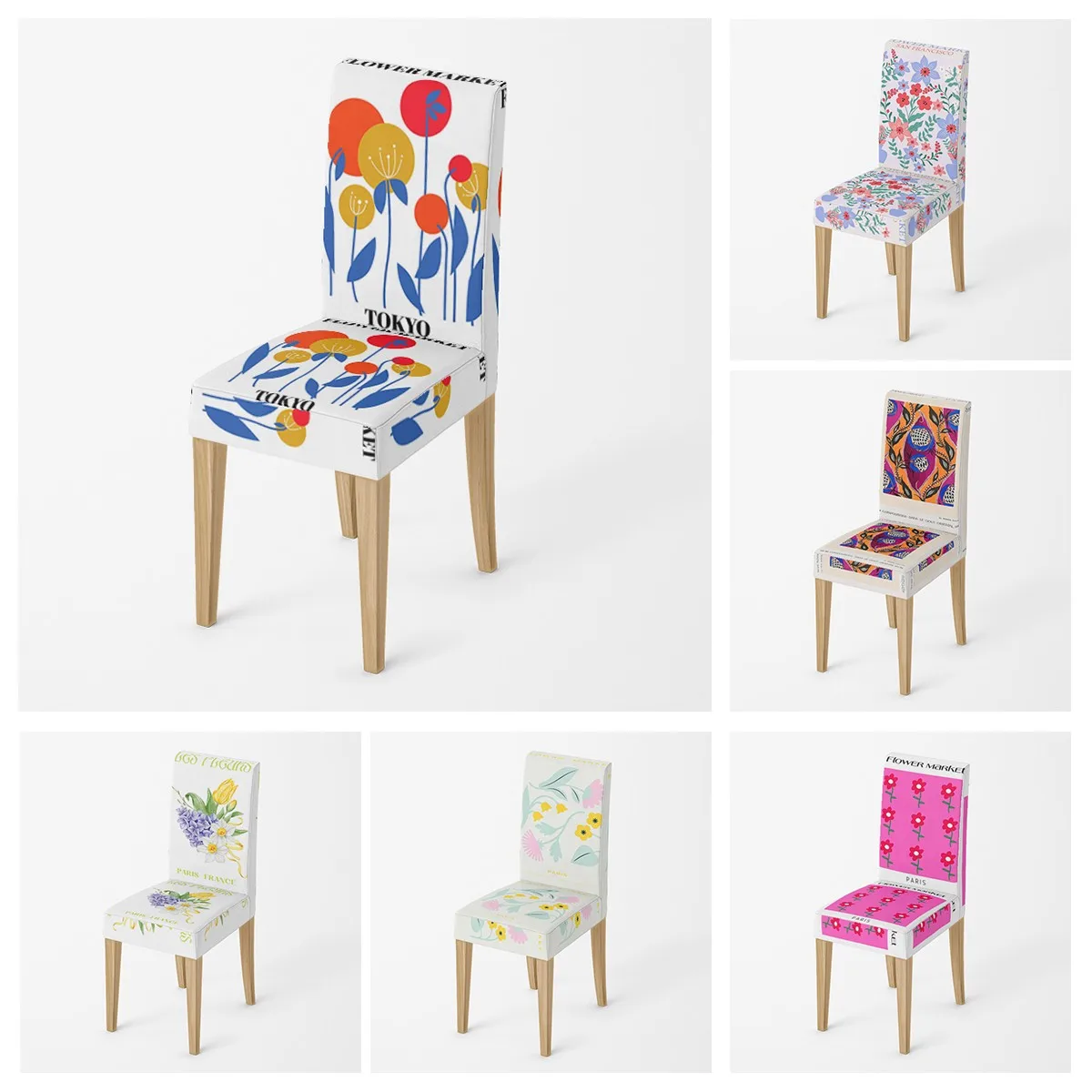 

Регулируемые эластичные стулья для кухни Morandi lines и цветы